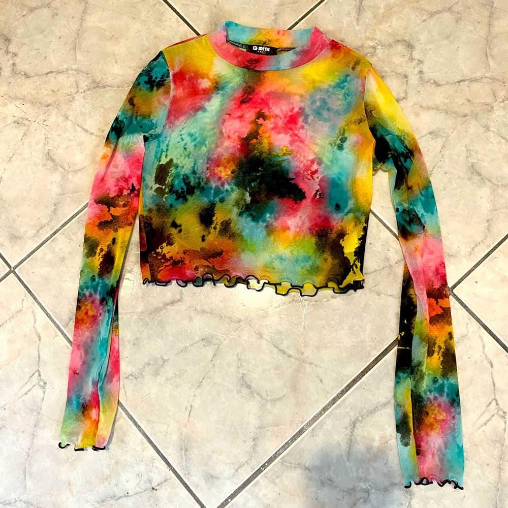 Cropped Mesh Top